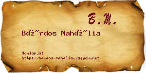 Bárdos Mahália névjegykártya